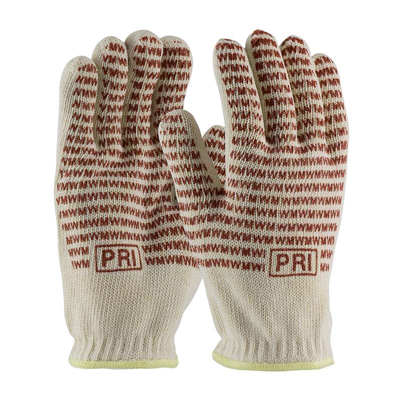 Double-Layered Cotton Seamless Knit Hot Mill Glove with Double-Sided EverGrip™ Nitrile Coating, 24 oz, Large, White and Red, 96 per Case